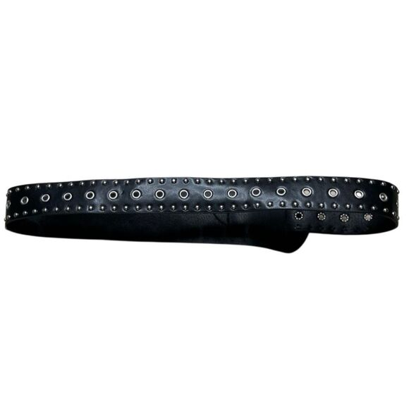 Black Studded Belt with Silver Buckle - Picture 2 of 4
